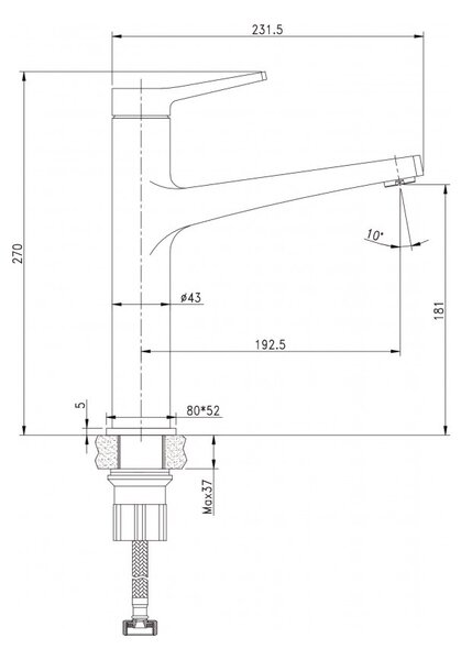 СМЕСИТЕЛ ЗА УМИВАЛНИК СЕЛИНА INTER CERAMIC ICF 1613650