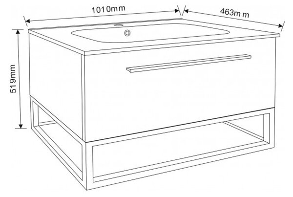ДОЛЕН ШКАФ ЗА БАНЯ ICP10050WOODEN С МИВКА