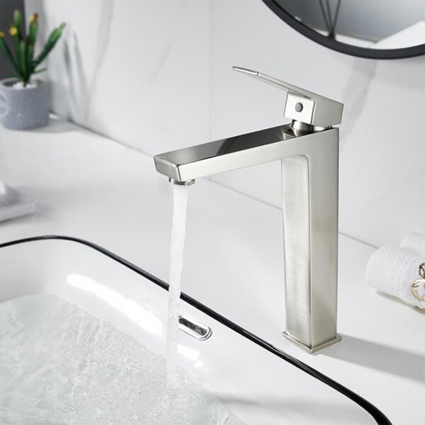 СМЕСИТЕЛ ЗА УМИВАЛНИК ЕЛИНОР ВИСОК 1418191BRUSH NICKEL