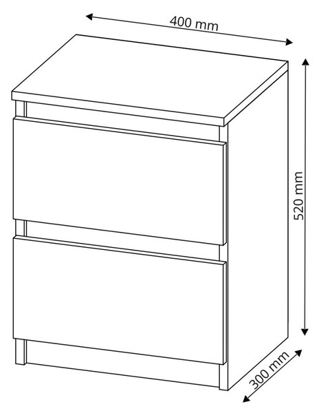 Стилно нощно шкафче 40 x 30 cm - R2 sonoma