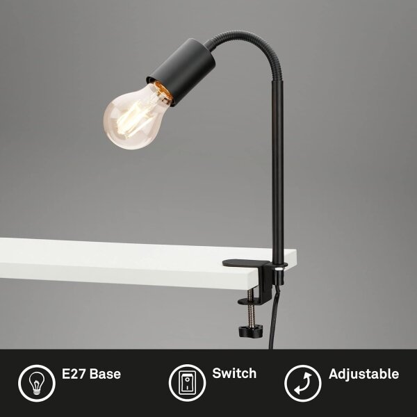 LED лампа с щипка 1xE27/4,2W/230V 2700K черна
