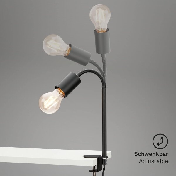 LED лампа с щипка 1xE27/4,2W/230V 2700K черна