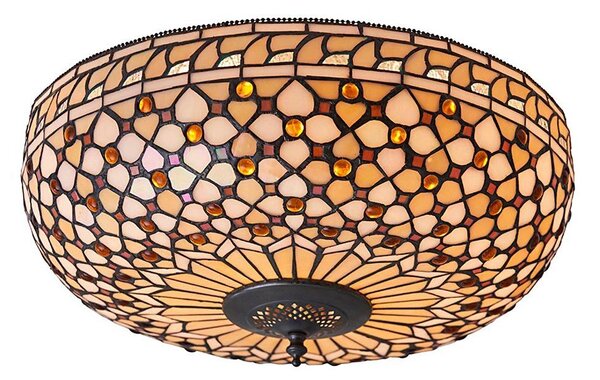 Endon 64276 - Таванно осветително тяло Tiffany MILLE FEUX 2xE27/60W/230V, Ø 45 см