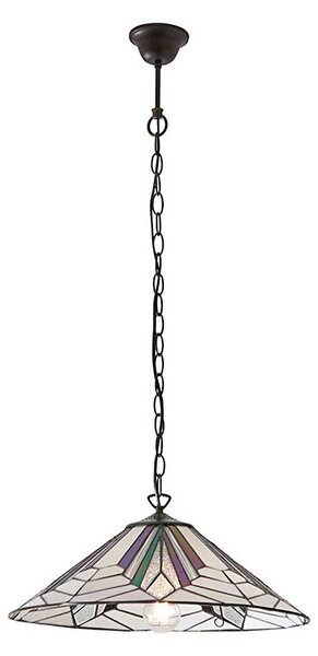 Endon 63938 - Полилей на верига Tiffany ASTORIA 1xE27/60W/230V Ø 48 см
