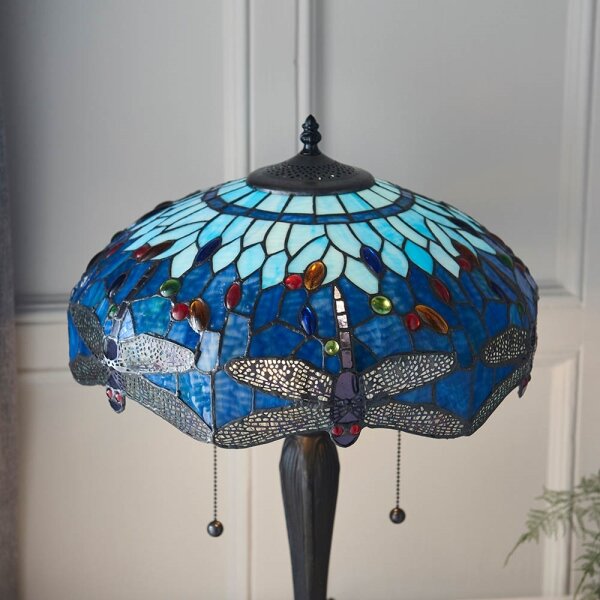 Endon 64089 - Настолна лампа Tiffany DRAGONFLY 2xE27/60W/230V, диаметър 41 см