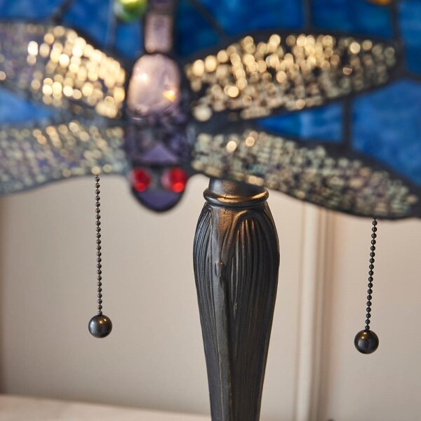 Endon 64089 - Настолна лампа Tiffany DRAGONFLY 2xE27/60W/230V, диаметър 41 см