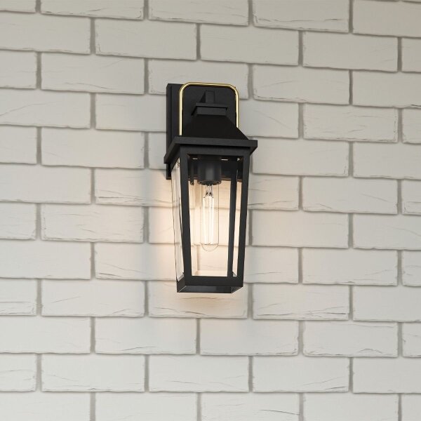 Quoizel QZ-BUCKLEY-S-MBK - Външно стенно осветително тяло BUCKLEY S 1xE27/40W/230V IP44