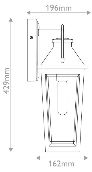 Quoizel QZ-BUCKLEY-M-MBK - Външно стенно осветително тяло BUCKLEY M 1xE27/40W/230V IP44