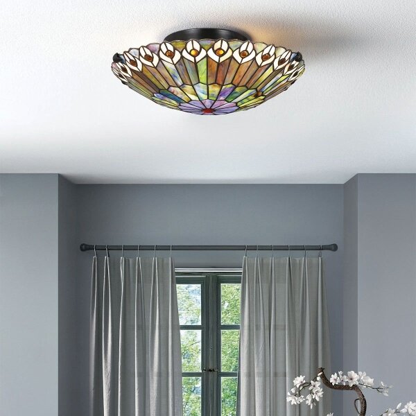 Quoizel QZ-WATKINS-F-VB - Таванно осветително тяло WATKINS 2xE27/60W/230V, диаметър 42 см