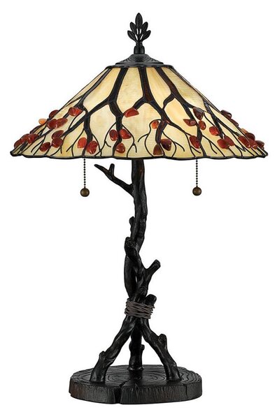 Quoizel QZ-WHISPERING-TL-VB - Настолна лампа Tiffany WHISPERING 2xE27/60W/230V