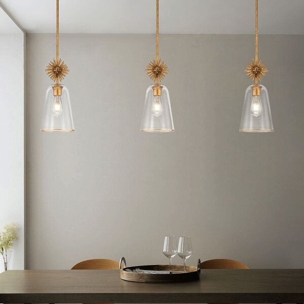 Quoizel STARING-MP-DG-CLEAR-Полилей STARING 1xE27/40W/230V Ø 18,4 cm златист/прозрачен