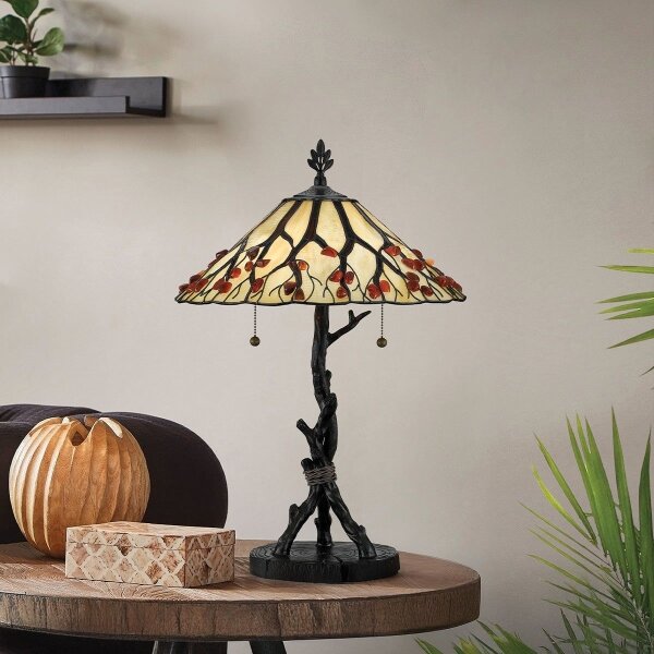 Quoizel QZ-WHISPERING-TL-VB - Настолна лампа Tiffany WHISPERING 2xE27/60W/230V