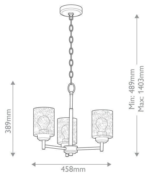 Kichler KL-WINSLOW3-NBR - Пендел WINSLOW 3xE27/60W/230V месинг