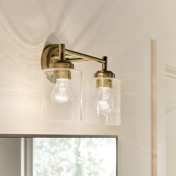 Kichler KL-WINSLOW-2W-NBR - Аплик WINSLOW 2xE27/60W/230V месинг