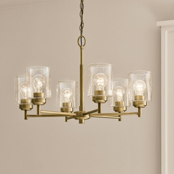 Kichler KL-WINSLOW6-NBR - Пендел WINSLOW 6xE27/60W/230V месинг