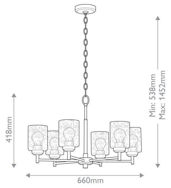 Kichler KL-WINSLOW6-NBR - Пендел WINSLOW 6xE27/60W/230V месинг