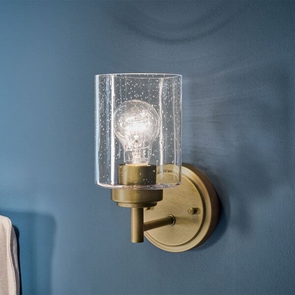 Kichler KL-WINSLOW-1W-NBR - Аплик WINSLOW 1xE27/60W/230V месинг