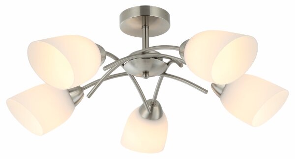 Полилей за повърхностен монтаж DONNA 5xE27/60W/230V никел