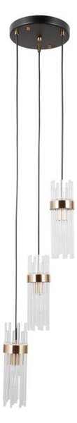 ITALUX PND-40760-3-BK-HBR - Полилей с кабелно окачване TARASO 3xE14/40W/230V черно/златно