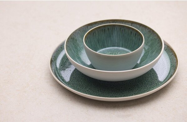 Бяла/зелена глинена чиния ø 27 cm Gastro White/Green – Bitz