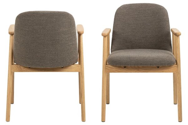 РОДЭРИЦ Кафяво Таупе (тъкан Монза 40)/рамка от лакиран дъб - ДЪРВЕН СТОЛ БУКЛЕ ЗА ВСЕКИДНЕВНА ТРАПЕЗАРИЯ КУХНЯ РЕТРО