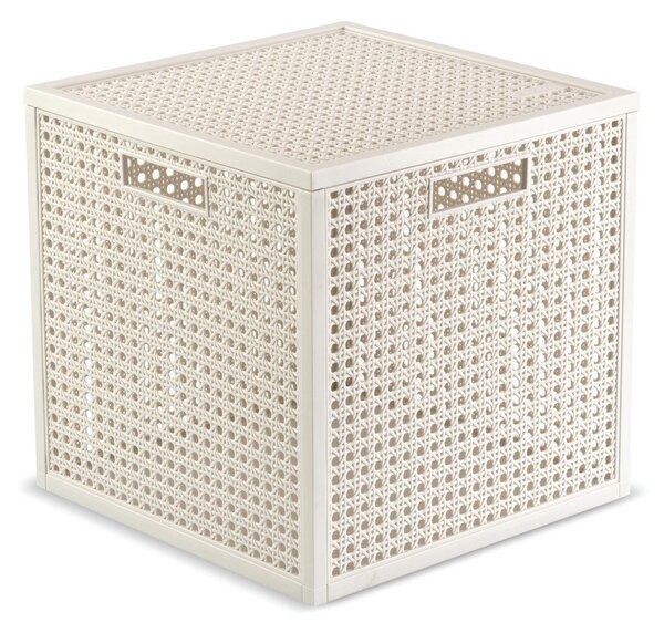 Кремава кутия за съхранение с капак от рециклирана пластмаса 28x28x28 cm Kaya Cube – Curver