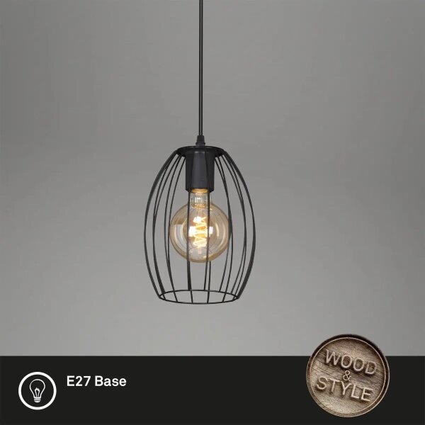 Пендел на шнур 1xE27/60W/230V черен