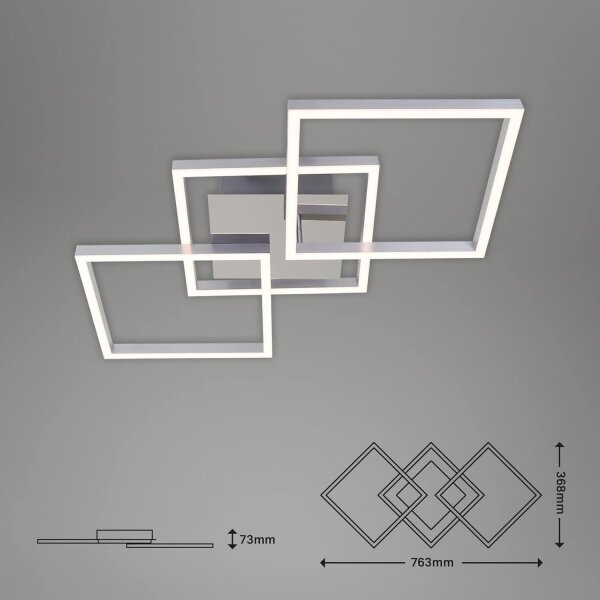 LED таванен плафон LED/33W/230V 3000K матов хром