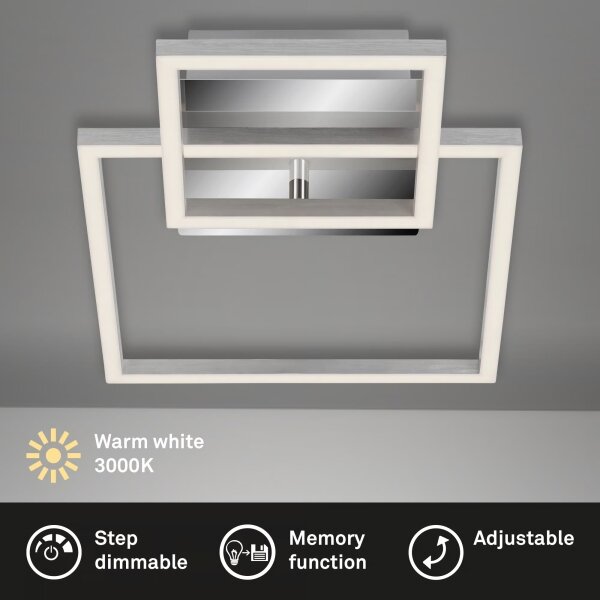 LED Димируем таванен плафон LED/12W/230V 3000K матов хром