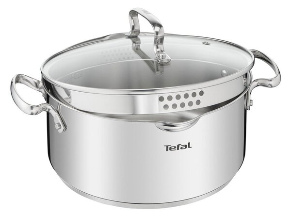 Съд от неръждаема стомана с капак за индукция 5 л Duetto+ - Tefal