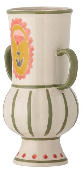 Бежова глинена ръчно рисувана ваза (височина 21 cm) Odina – Bloomingville