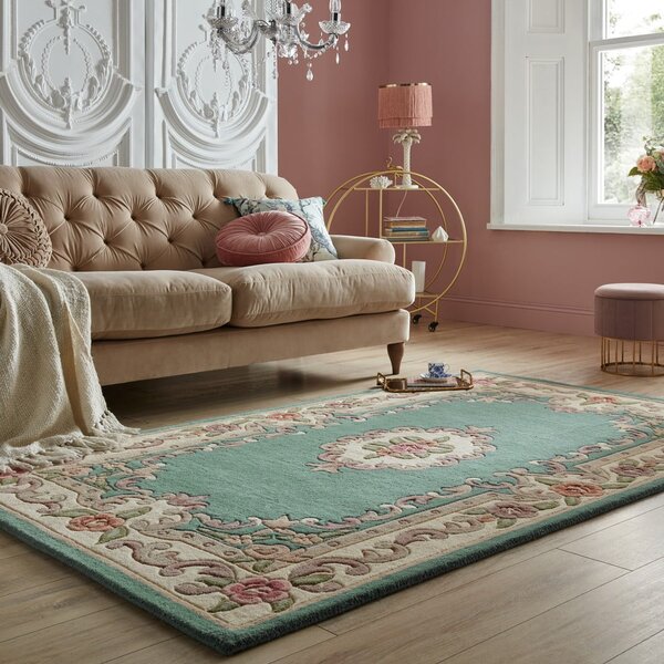 Зелен вълнен килим , 75 x 150 cm Aubusson - Flair Rugs