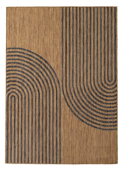Черен/кафяв килим за открито и закрито 140x200 cm Mira 1453 – Ayyildiz Carpets