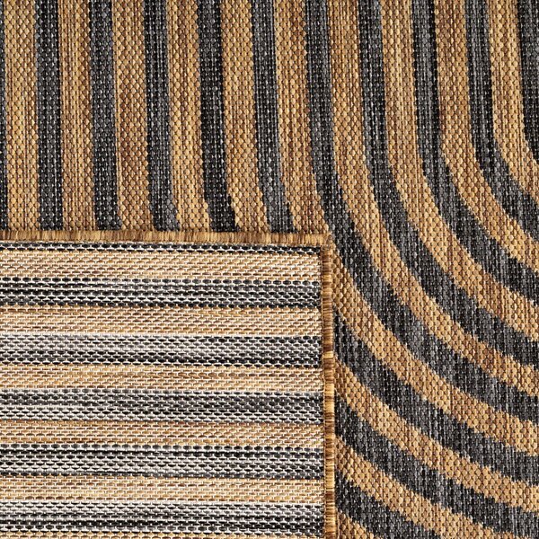 Черен/кафяв килим за открито и закрито 80x150 cm Mira 1453 – Ayyildiz Carpets