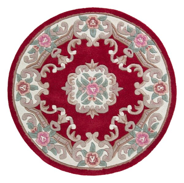 Килим от червена вълна , ⌀ 120 cm Aubusson - Flair Rugs