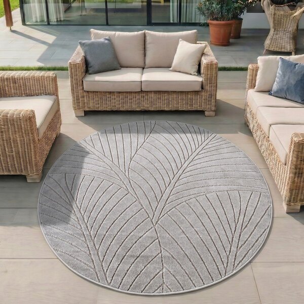 Кръгъл килим за открито и закрито в сребрист цвят ø 120 cm Nova 1203 – Ayyildiz Carpets