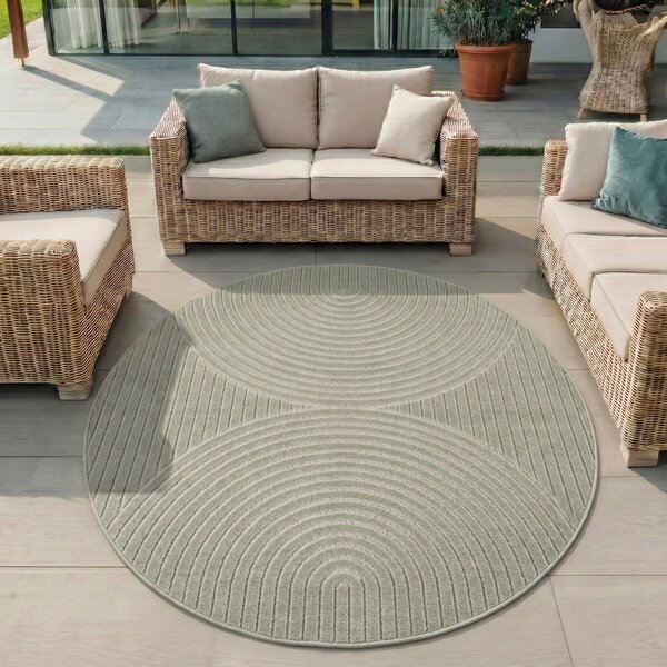 Зелен кръгъл килим за открито и закрито ø 80 cm Nova 1201 – Ayyildiz Carpets