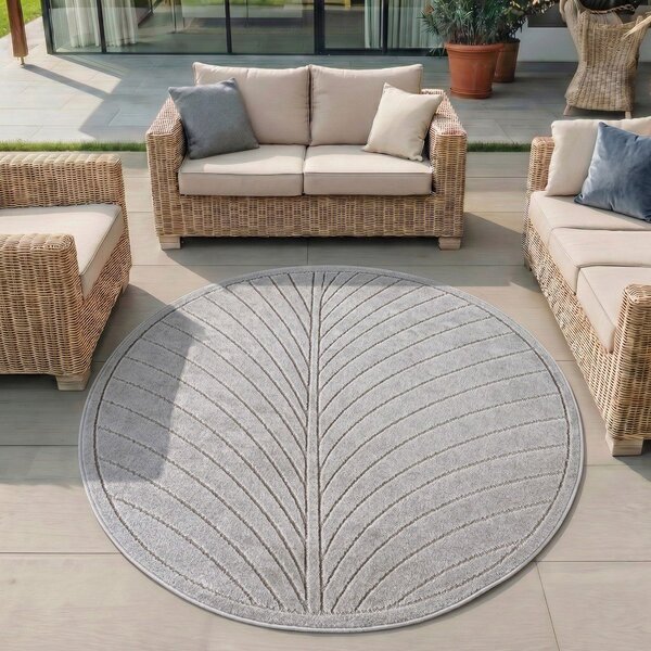 Кръгъл килим за открито и закрито в сребрист цвят ø 80 cm Nova 1204 – Ayyildiz Carpets