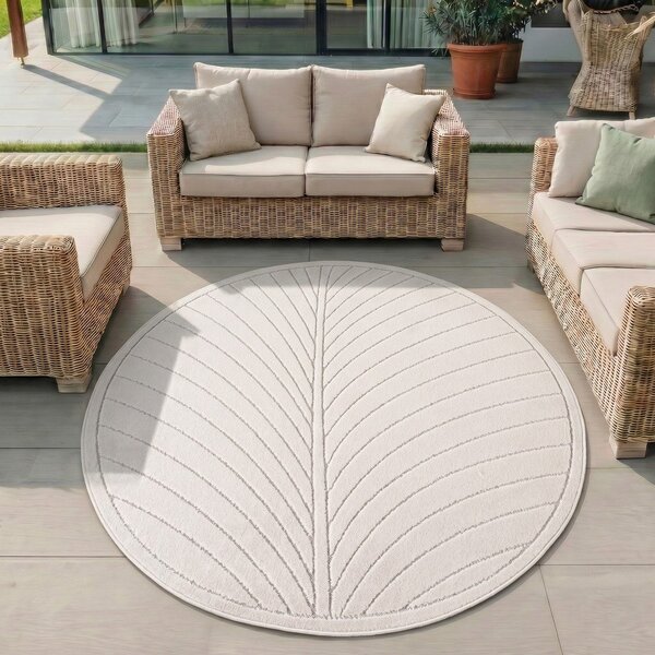 Кремав кръгъл килим за открито и закрито ø 80 cm Nova 1204 – Ayyildiz Carpets
