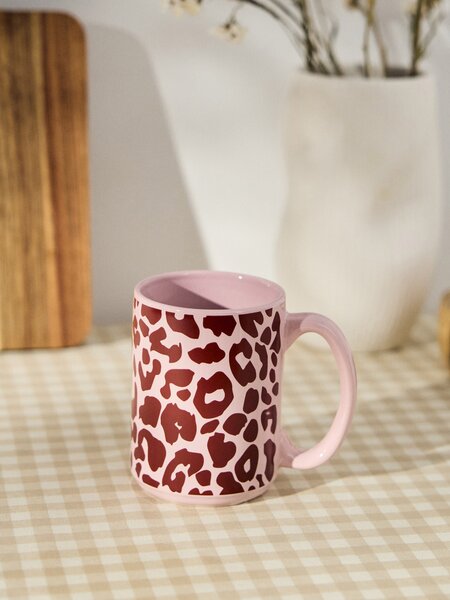 Sinsay - Керамична чаша с леопардов принт - многоцветен