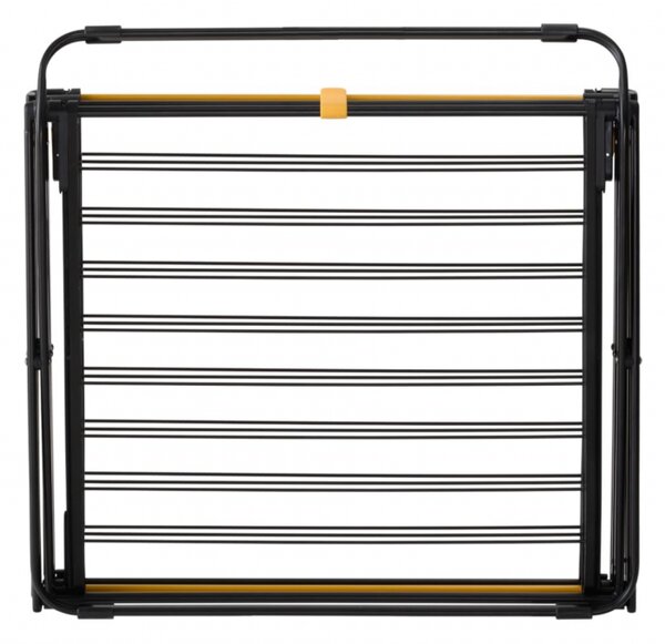Сушилник за дрехи Joseph Joseph AirFrame™ 5000024, 16 м, 3 нива, Сгъваем, Заключващ механизъм, Удължени релси за дълги дрехи, Черен/жълт