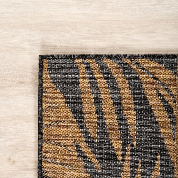 Черен/кафяв килим за открито и закрито 60x100 cm Mira 1451 – Ayyildiz Carpets