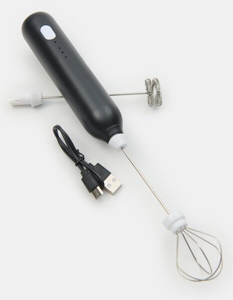 Sinsay - Разбивач за мляко и бъркалка 2 в 1 с USB - черeн