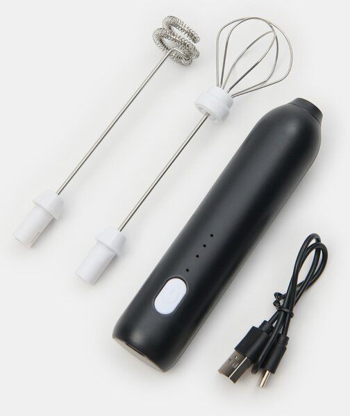 Sinsay - Разбивач за мляко и бъркалка 2 в 1 с USB - черeн