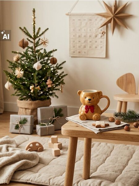 Sinsay - Коледна чаша във формата на мече - кaфяв