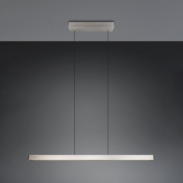 Trio Lighting LED висяща лампа Donegal, никелов цвят, дължина 150 cm, CCT, Затъмняване, Металик, Дневна/трапезария, Метал, Модерен