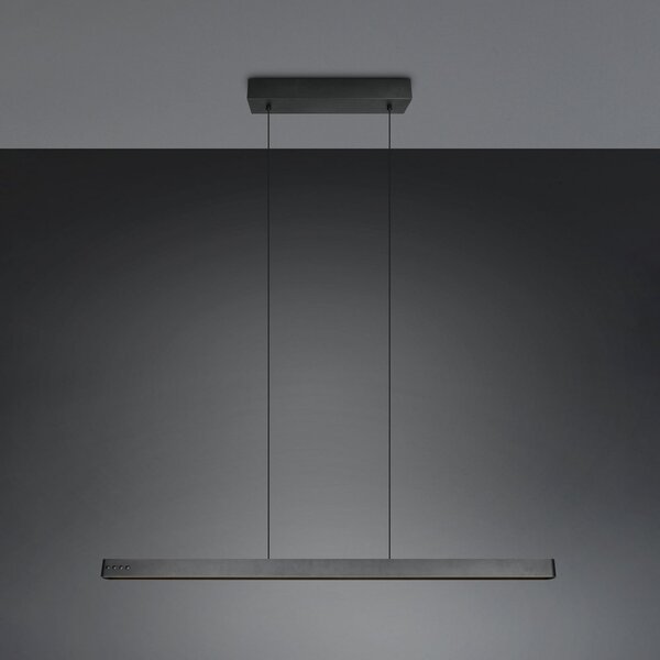 Trio Lighting LED висяща лампа Donegal, черна, дължина 150 cm, CCT, Затъмняване, Черен, Дневна/трапезария, Метал, Модерен
