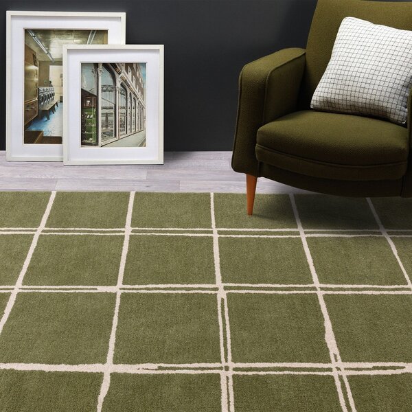 Зелен ръчно изработен вълнен килим 120x170 cm – Asiatic Carpets
