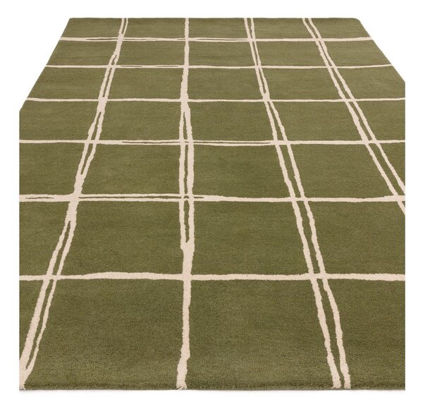 Зелен ръчно изработен вълнен килим 120x170 cm – Asiatic Carpets