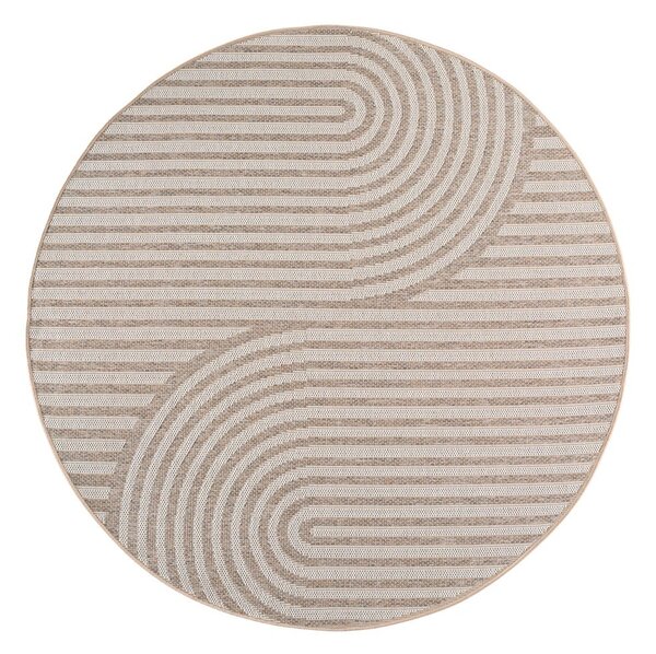 Бежов кръгъл килим за открито и закрито ø 80 cm Desert 1301 – Ayyildiz Carpets